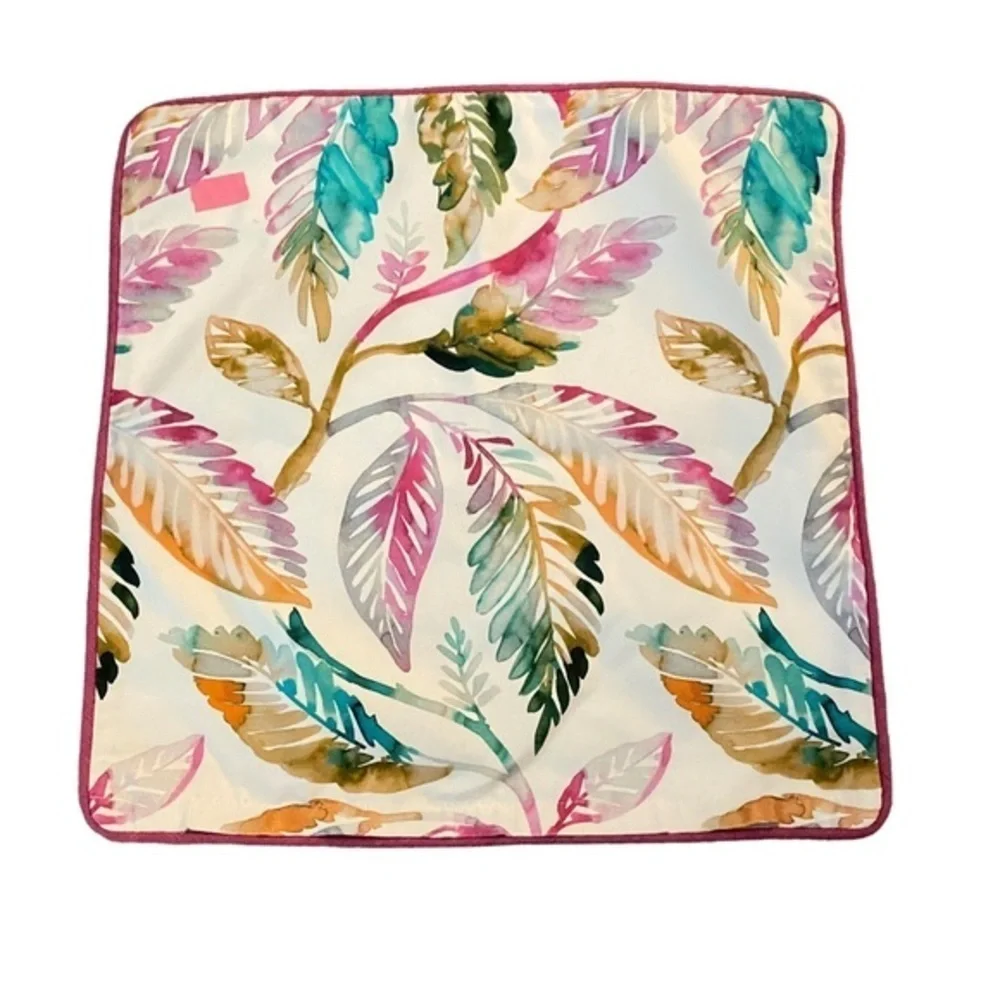 Custom Hot Pink Trimmed Leaf Botanical Print Throw Pillow Covers 22